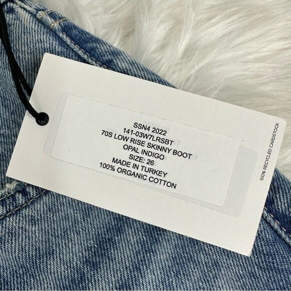 Re/Done‎ Women's NWT Opal Indigo 70s Low-Rise Skinny Boot Jeans W26-28/L31 - Picture 5 of 15